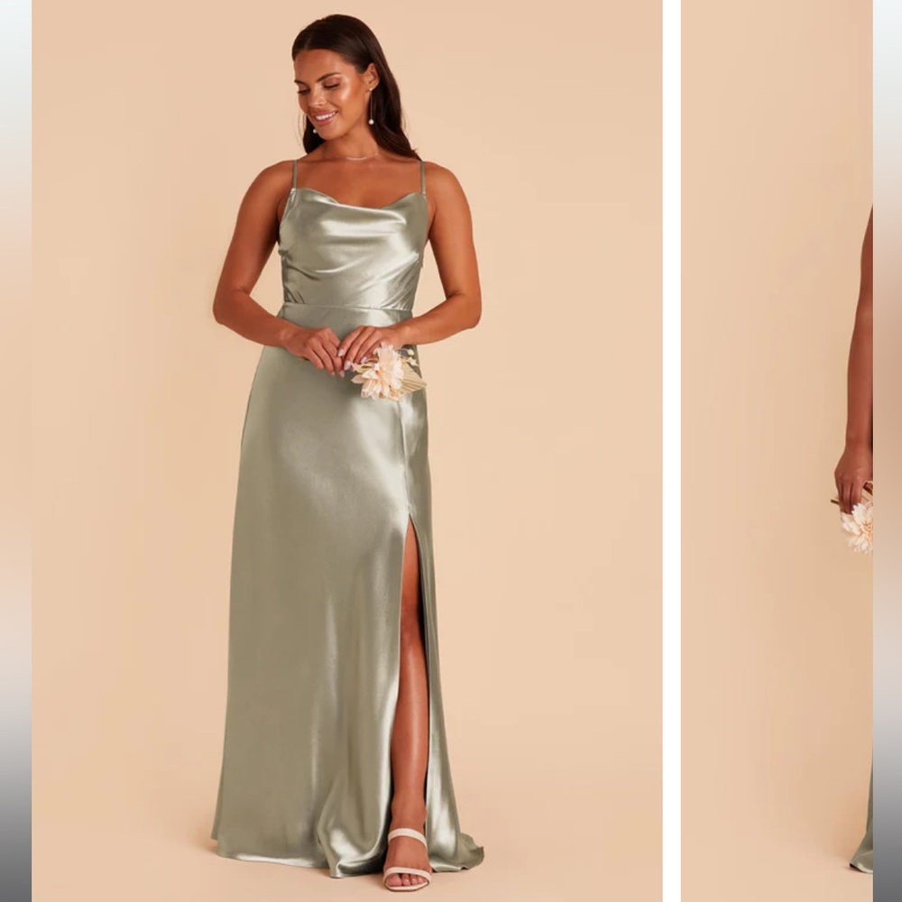Small Birdie Grey Lisa Long Dress in Moss Green